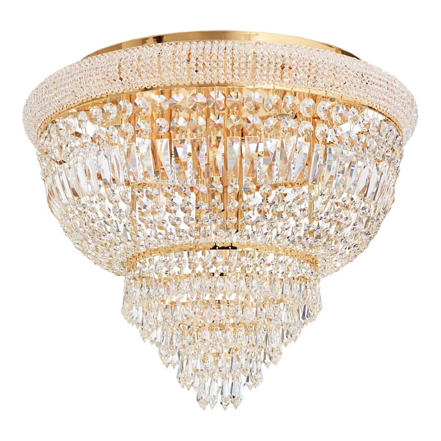 Ideal Lux - Kristallen plafondlamp DUBAI 6xE14/28W/230V diameter 52 cm goud