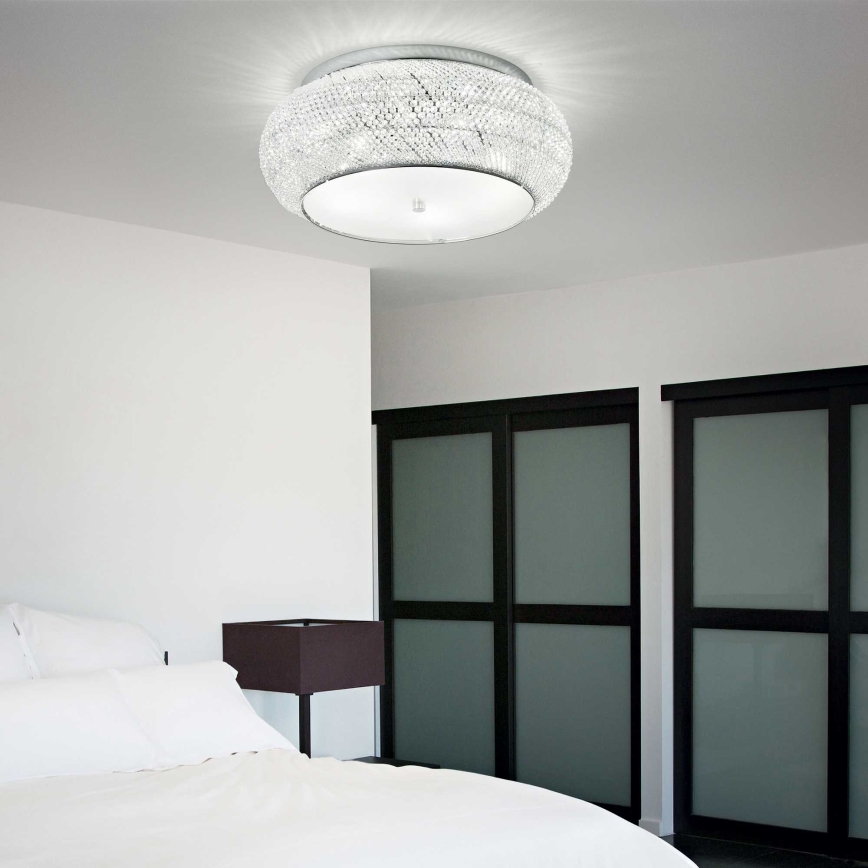 Ideal Lux - Kristallen plafondlamp PASHA 10xE14/40W/230V diameter 55 glanzend chroom