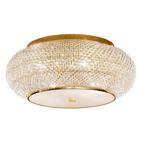 Ideal Lux - Kristallen plafondlamp PASHA 10xE14/40W/230V diameter 55 cm goud