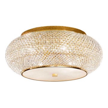 Ideal Lux - Kristallen plafondlamp PASHA 14xE14/40W/230V diameter 65 cm goud