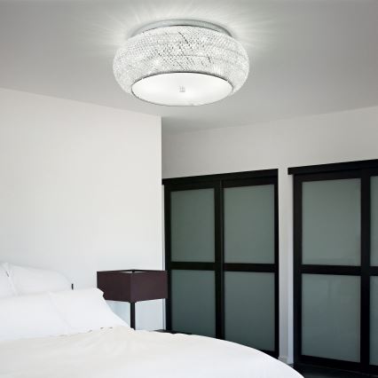 Ideal Lux - Kristallen plafondlamp PASHA 6xE14/40W/230V diameter 40 cm glanzend chroom