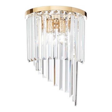 Ideal Lux - Kristallen wandlamp CARLTON 3xE14/40W/230V goud