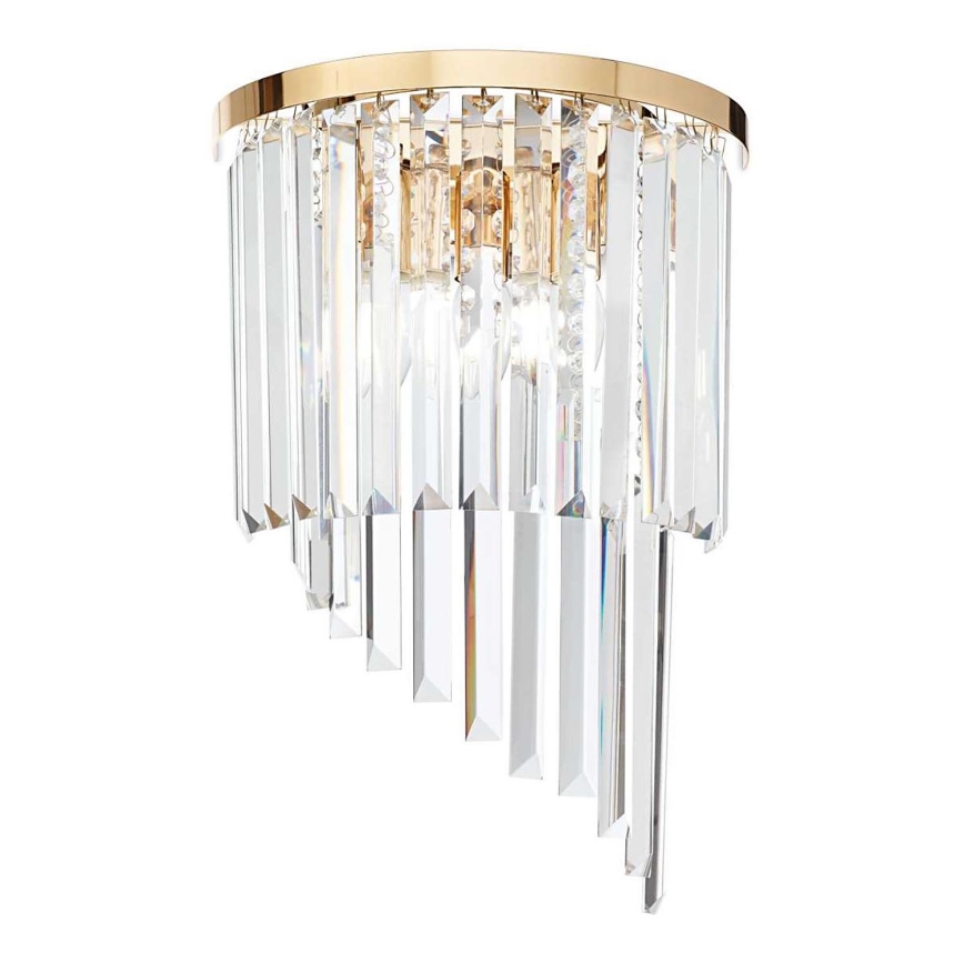 Ideal Lux - Kristallen wandlamp CARLTON 3xE14/40W/230V goud