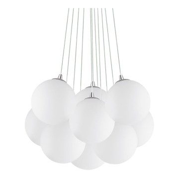 Ideal Lux - Kroonluchter aan kabel MAPA 11xE14/40W/230V diam. 58 cm wit