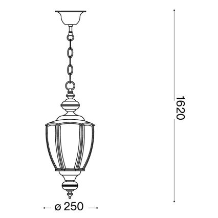 Ideal Lux - Kroonluchter aan ketting 1xE27/60W/230V Ø 25 cm glanzend chroom