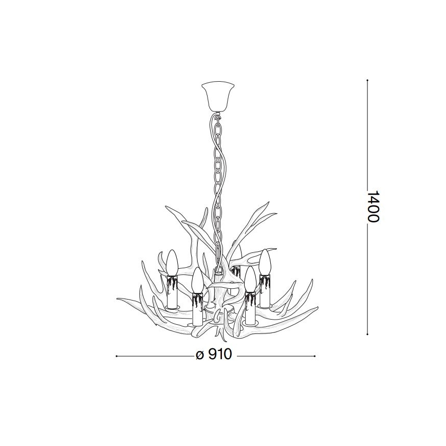 Ideal Lux - Kroonluchter aan ketting CHALET 8 × E14 / 40W / 230V