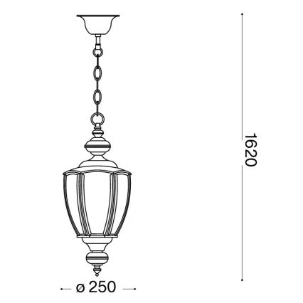 Ideal Lux - Kroonluchter aan ketting NORMA 1xE27/60W/230V Ø 25 cm bronskleurig