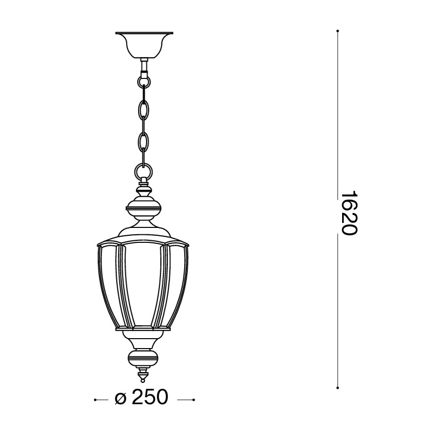 Ideal Lux - Kroonluchter aan ketting NORMA 1xE27/60W/230V Ø 25 cm bronskleurig
