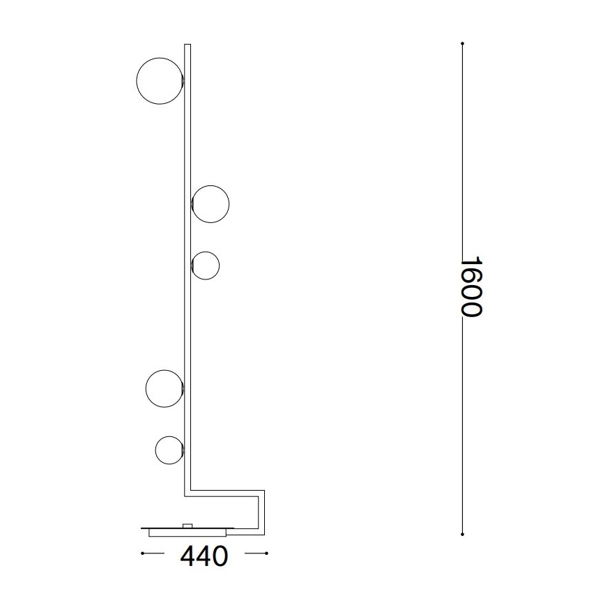 Ideal Lux - Lampadaire LED BIRDS 5xG9/3W/230V noir/doré