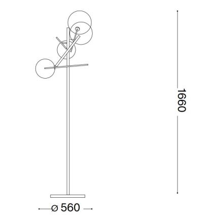Ideal Lux - Lampadaire LED EQUINOXE 4xG4/2W/230V chrome brillant/transparent