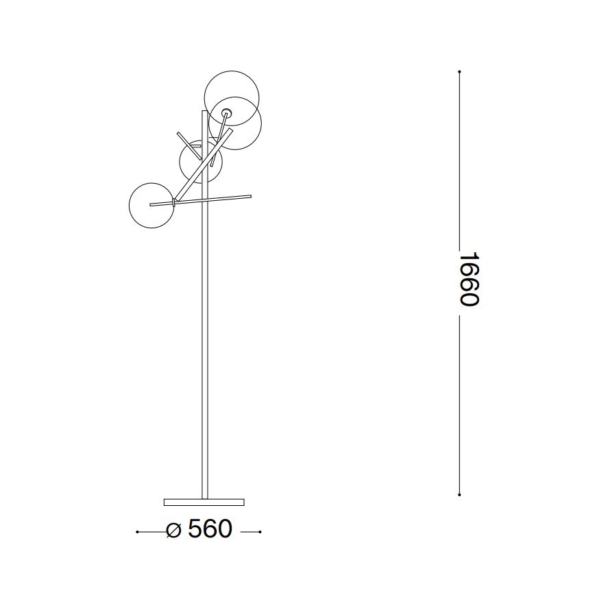 Ideal Lux - Lampadaire LED EQUINOXE 4xG4/2W/230V laiton/fumé