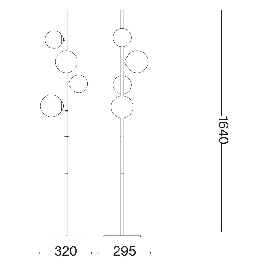 Ideal Lux - Lampadaire LED PERLAGE 4xG9/3W/230V doré/blanc