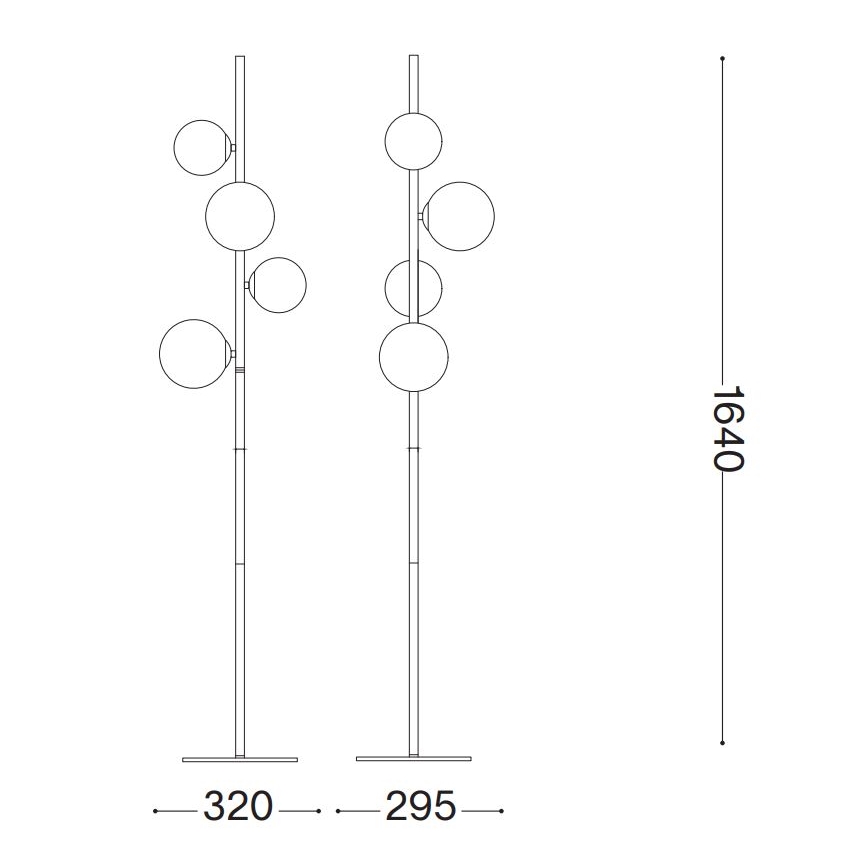Ideal Lux - Lampadaire LED PERLAGE 4xG9/3W/230V doré/fumé