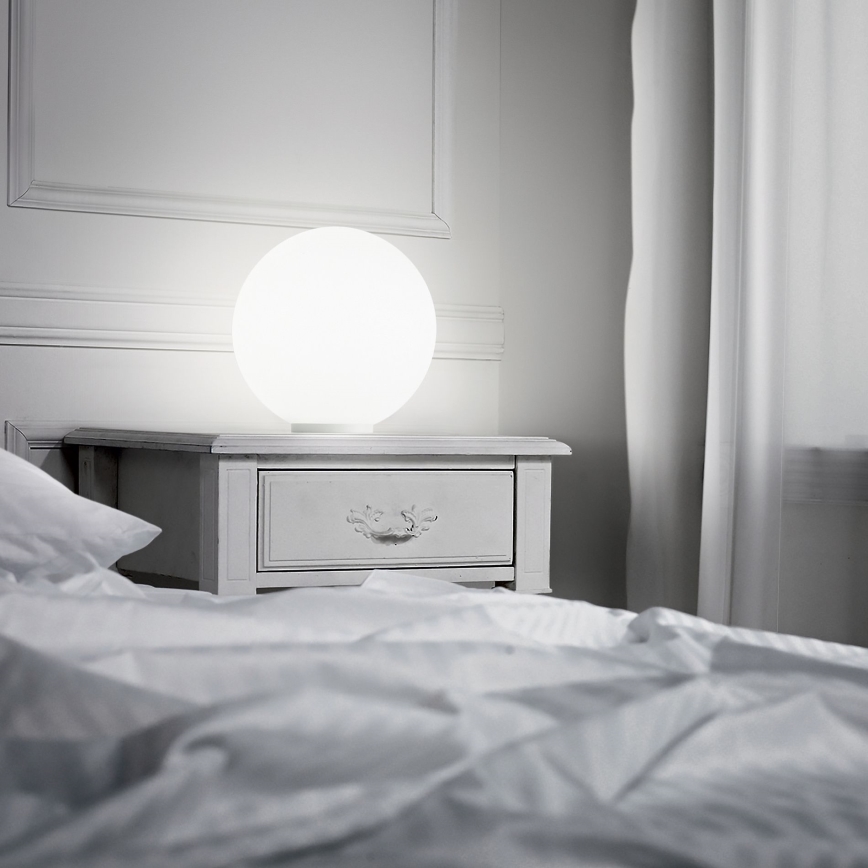 Ideal Lux - Lampe de table MAPA 1xE27/42W/230V Ø 30 cm blanche