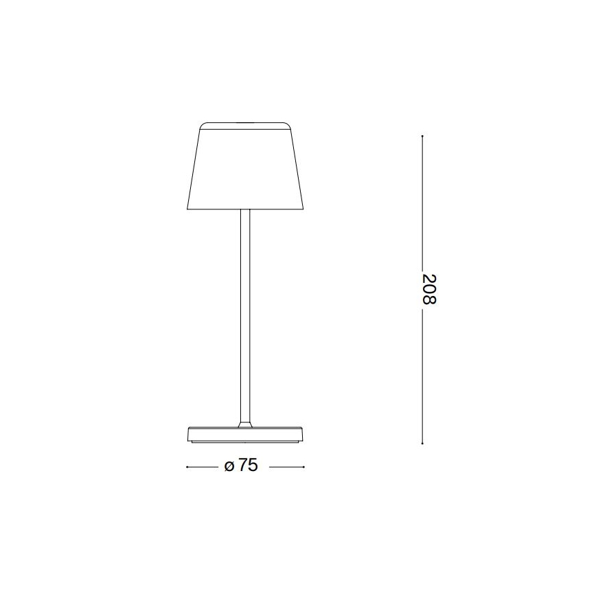 Ideal Lux - Lampe de table d'extérieur tactile à intensité variable CUTE LED/2,5W/3,7V USB 2200-2700K 3000 mAh IP65 marron