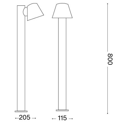 Ideal Lux - Lampe d'extérieur GAS 1 x GU10/35 W/230 V 80 cm IP43 marron