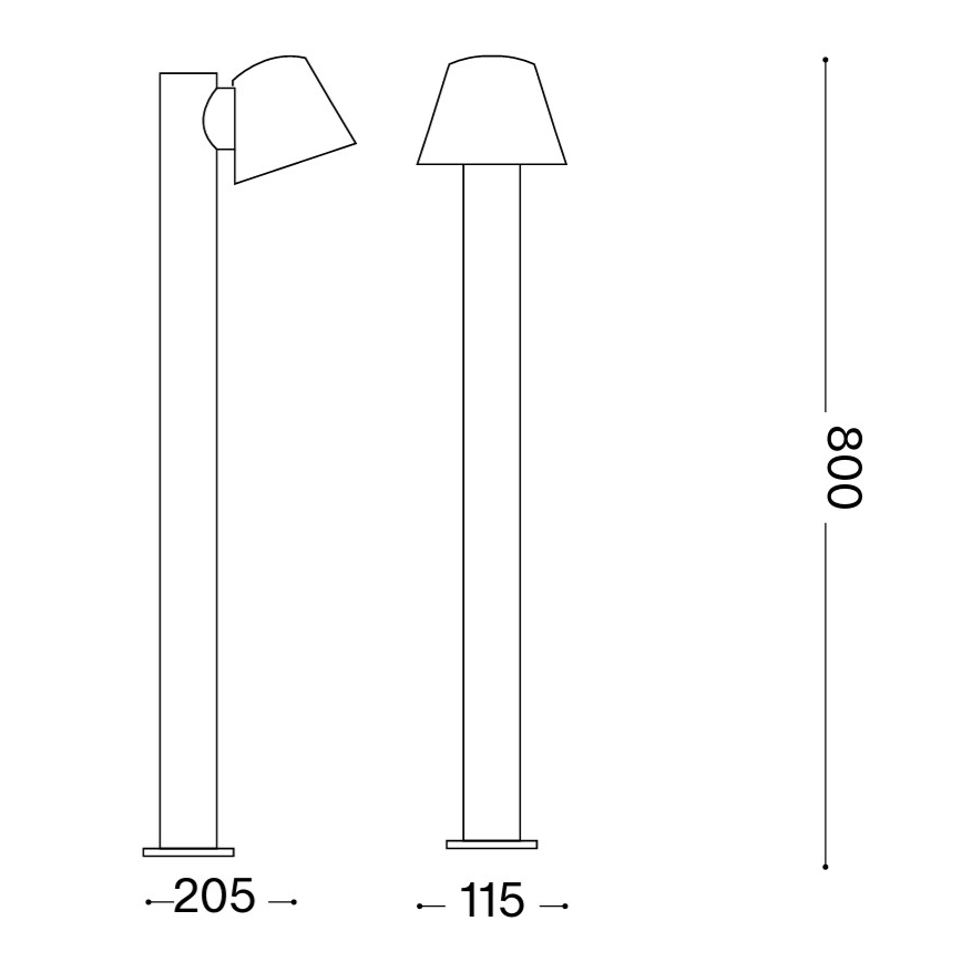 Ideal Lux - Lampe d'extérieur GAS 1 x GU10/35 W/230 V 80 cm IP43 marron