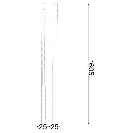 Ideal Lux - Lampe d'extérieur LED JEDI LED/25W/230V 160 cm CRI 90 IP65 anthracite
