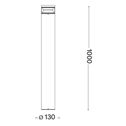 Ideal Lux - Lampe extérieure BOEING LED/14W/230V 100 cm CRI 90 IP65 marron
