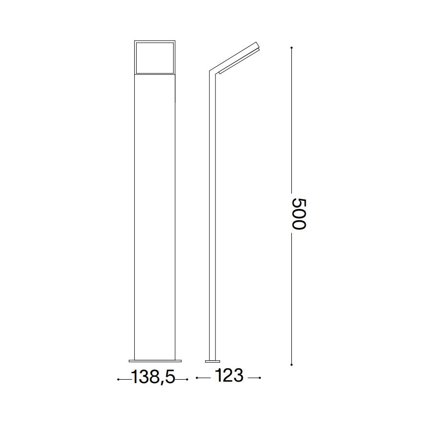 Ideal Lux - Lampe extérieure STYLE LED/8,5W/230V 4000K 50 cm CRI 90 IP54 noir