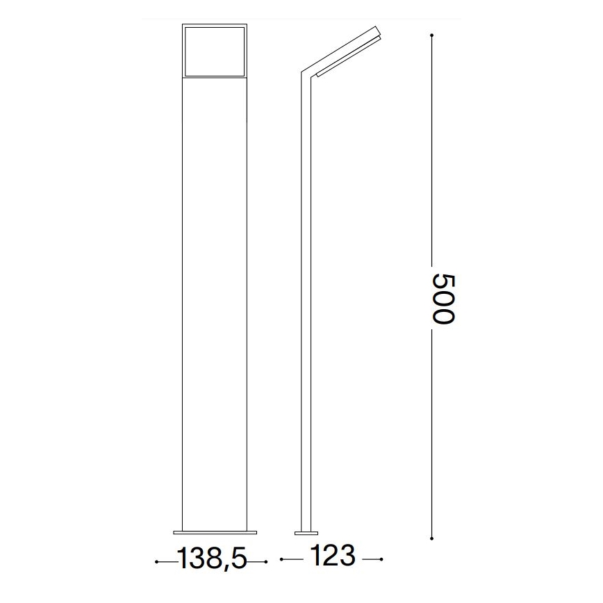 Ideal Lux - Lampe extérieure STYLE LED/8,5W/230V 3000K 50 cm CRI 90 IP54 anthracite
