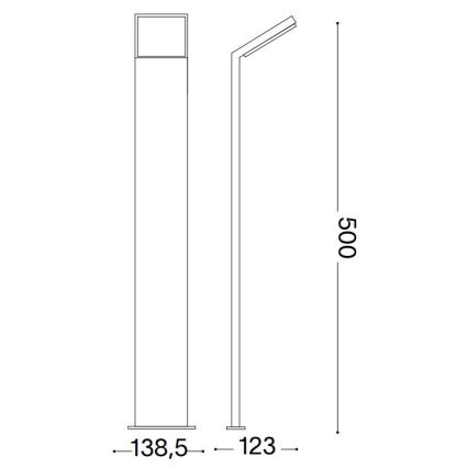 Ideal Lux - Lampe extérieure STYLE LED/8,5W/230V 3000K 50 cm CRI 90 IP54 anthracite