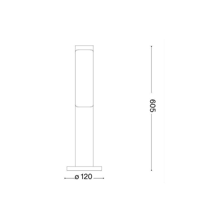 Ideal Lux - Lampe d'extérieur LED ETERE LED/9,5W/230V 4000K 60 cm IRC 90 IP44 noire