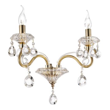 Ideal Lux - Lampe murale en cristal NEGRESCO 2xE14/28W/230V doré