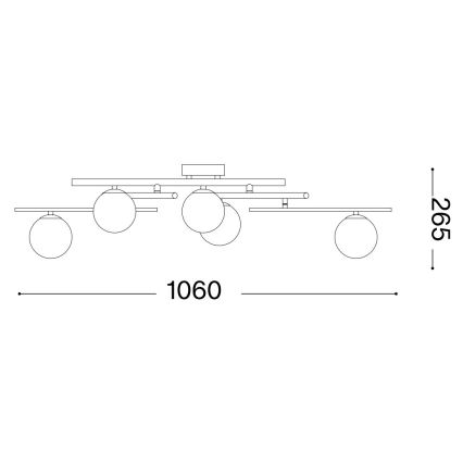 Ideal Lux - LED Bevestigde Hanglamp ATLAS 5xG9/3W/230V goud