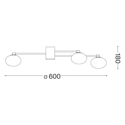 Ideal Lux - LED Bevestigde Hanglamp HERMES 5xG9/3W/230V diameter 60 cm wit