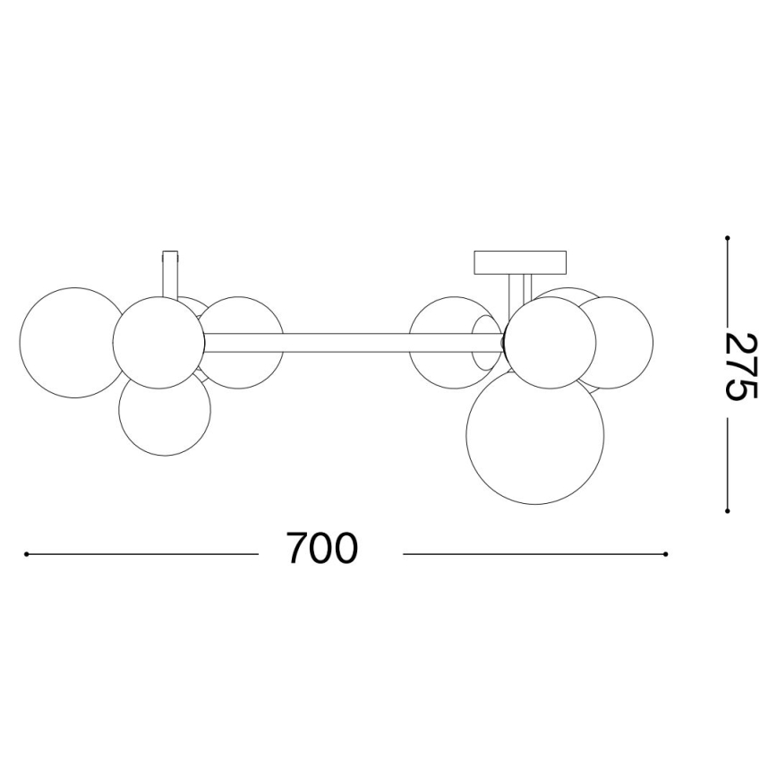 Ideal Lux - LED Bevestigde Hanglamp PERLAGE 10xG9/3W/230V diameter 70 cm goud/gerookt