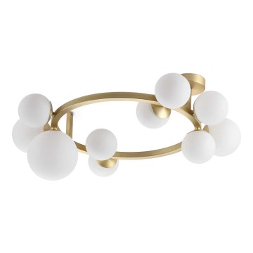 Ideal Lux - LED Bevestigde Hanglamp PERLAGE 10xG9/3W/230V diameter 70 cm goud/wit
