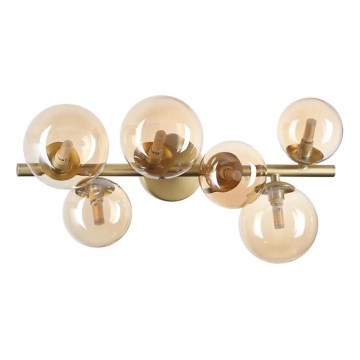 Ideal Lux - LED Bevestigde Hanglamp PERLAGE 6xG9/3W/230V 49 cm goud/gerookt