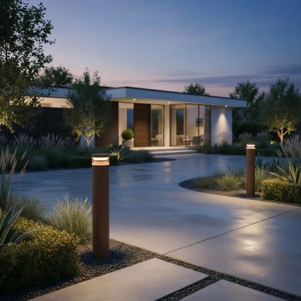 Ideal Lux - LED Buitenlamp BOEING LED/14W/230V 100 cm CRI 90 IP65 bruin