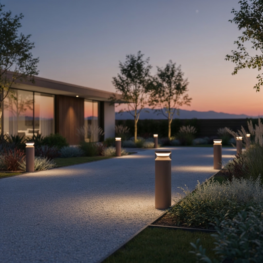 Ideal Lux - LED Buitenlamp BOEING LED/14W/230V 40 cm CRI 90 IP65 bruin