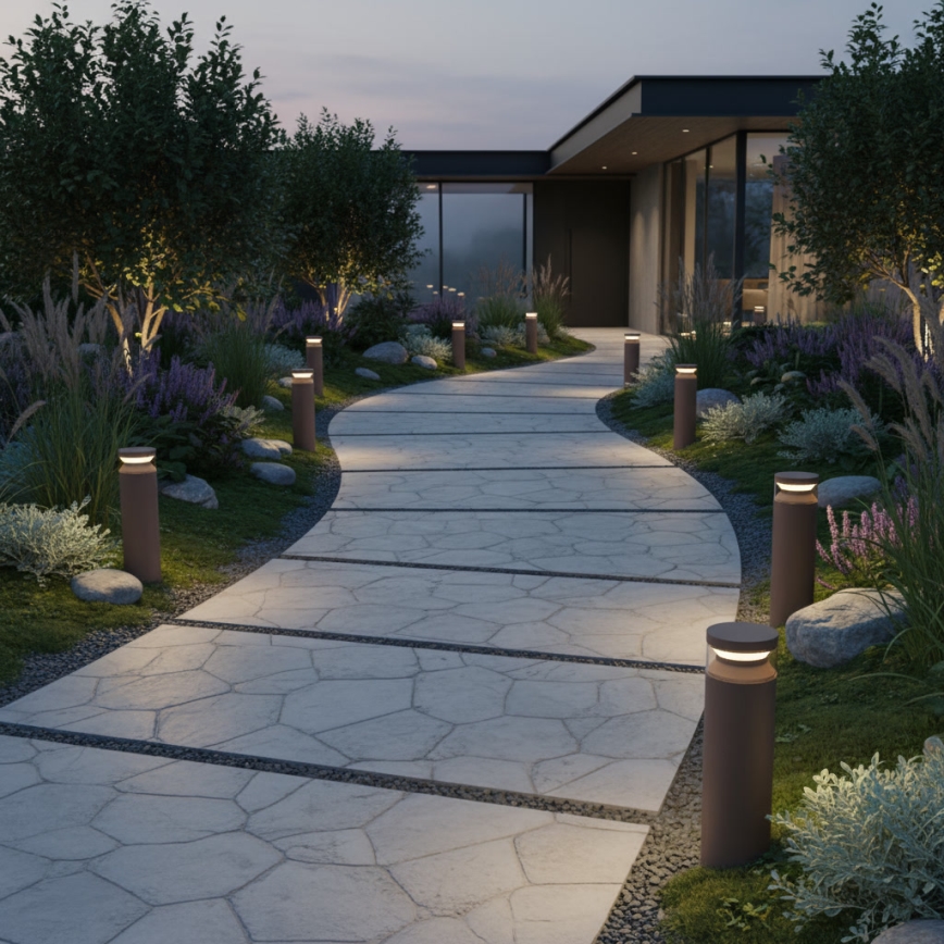 Ideal Lux - LED Buitenlamp BOEING LED/14W/230V 40 cm CRI 90 IP65 bruin