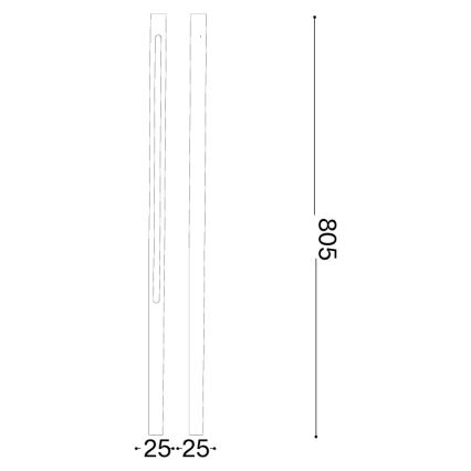 Ideal Lux - LED buitenlamp JEDI LED/12W/230V 80 cm CRI 90 IP65 antraciet