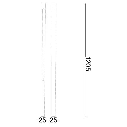 Ideal Lux - LED-buitenlamp JEDI LED/19W/230V 120 cm CRI 90 IP65 bruin