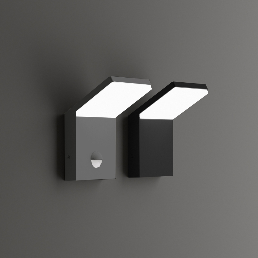 Ideal Lux - LED buitenlamp met sensor STYLE LED/9W/230V 4000K CRI 90 IP54 antraciet
