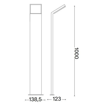 Ideal Lux- LED Buitenlamp STYLE LED/8,5W/230V 4000K 100 cm CRI 90 IP54 zwart