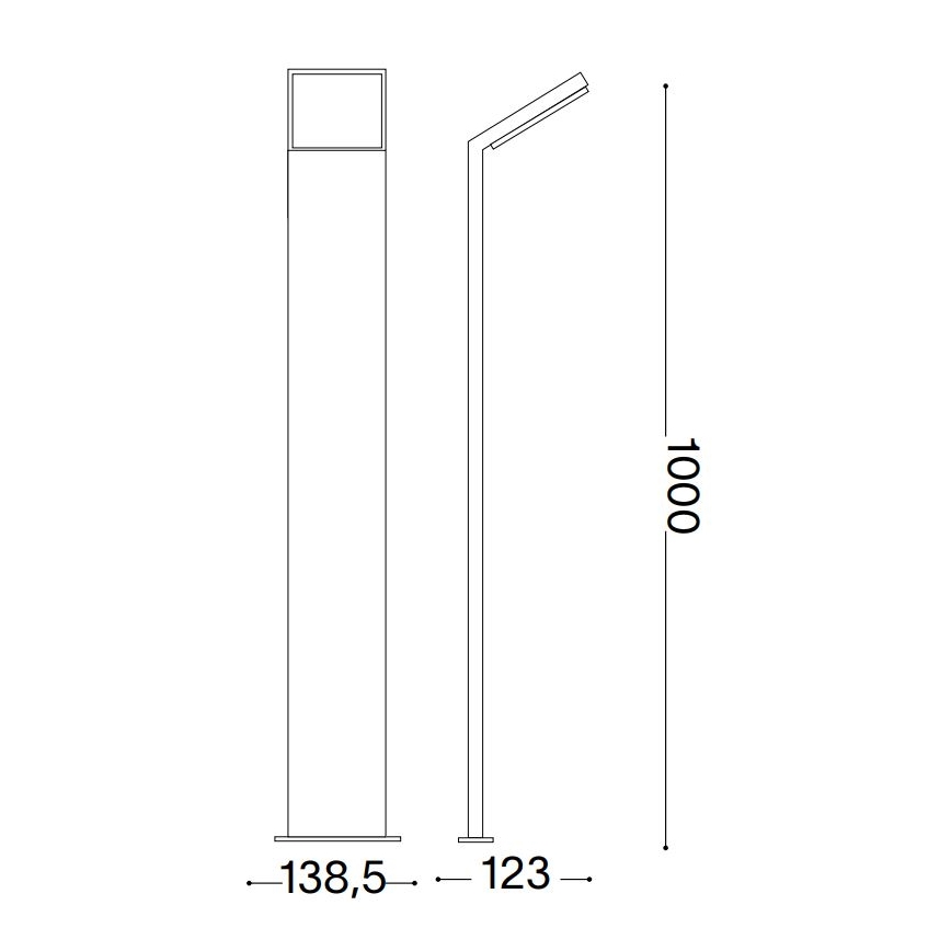Ideal Lux- LED Buitenlamp STYLE LED/8,5W/230V 4000K 100 cm CRI 90 IP54 zwart