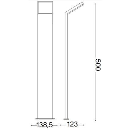 Ideal Lux - LED Buitenlamp STYLE LED/8,5W/230V 3000K 50 cm CRI 90 IP54 antraciet