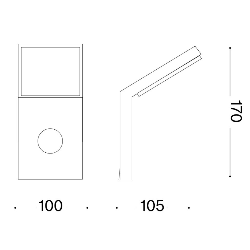 Ideal Lux - LED Buitenverlichting met sensor STYLE LED/9W/230V 4000K CRI 90 IP54 antraciet