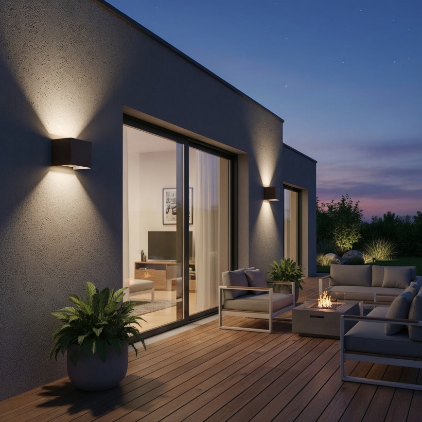 Ideal Lux - LED buitenwandlamp ATOM LED/12W/230V CRI 90 IP54 bruin