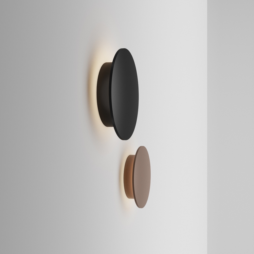 Ideal Lux - LED buitenwandlamp PUNTO LED/9W/230V CRI 90 Ø 18 cm IP54 bruin