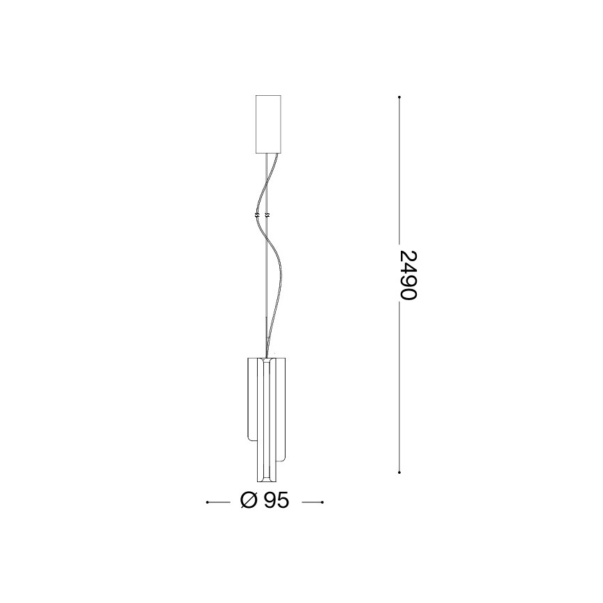 Ideal Lux - dimbare LED-pendellamp aan kabel DORICA 3xLED/9W/230V CRI 90 Ø 9,5 cm zwart