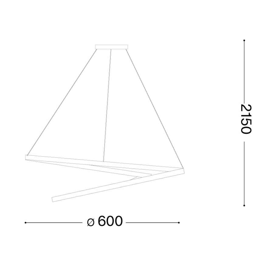Ideal Lux - LED dimbare hanglamp aan kabel OZ LED/48W/230V Ø 60 cm CRI 90 goud