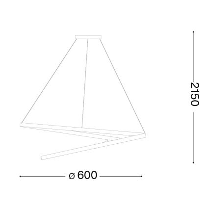 Ideal Lux - LED dimbare hanglamp aan kabel OZ LED/48W/230V Ø 60 cm CRI 90 zwart