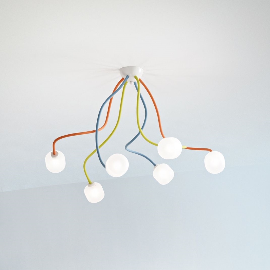 Ideal Lux - LED Flexibel Bevestide hanglamp OCTOPUS 6xG9/3W/230V kleurrijk