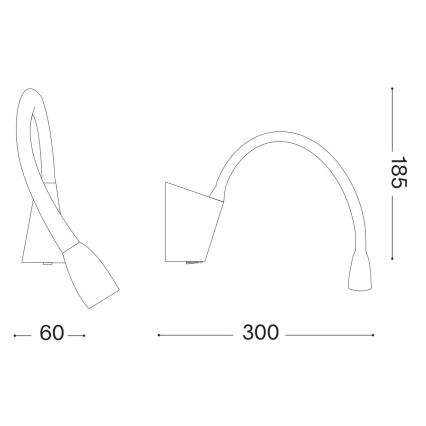 Ideal Lux - LED Flexibel klein lampje GOOSE LED/3W/230V CRI 90 zwart